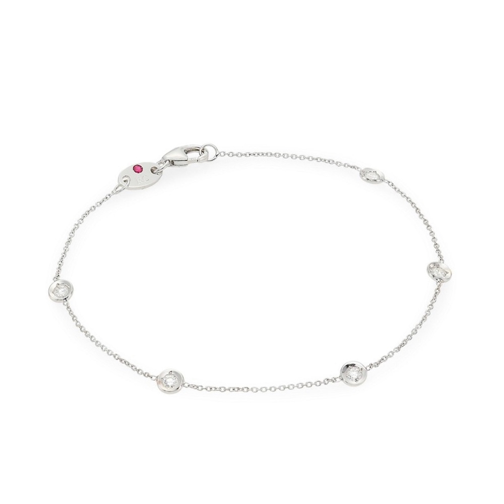 Roberto Coin Tiny Treasures 18K white gold & diamond station bracelet